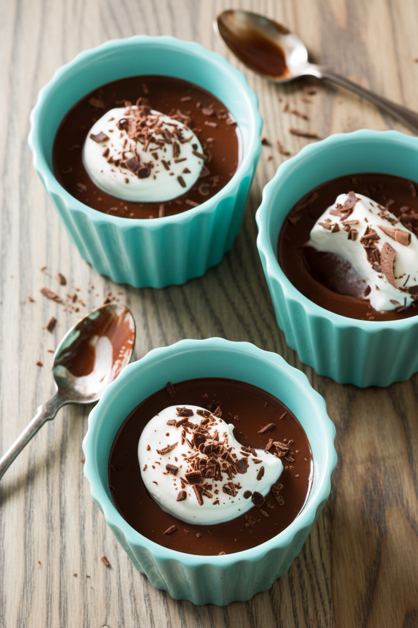 Silken Chocolate Custard Pots