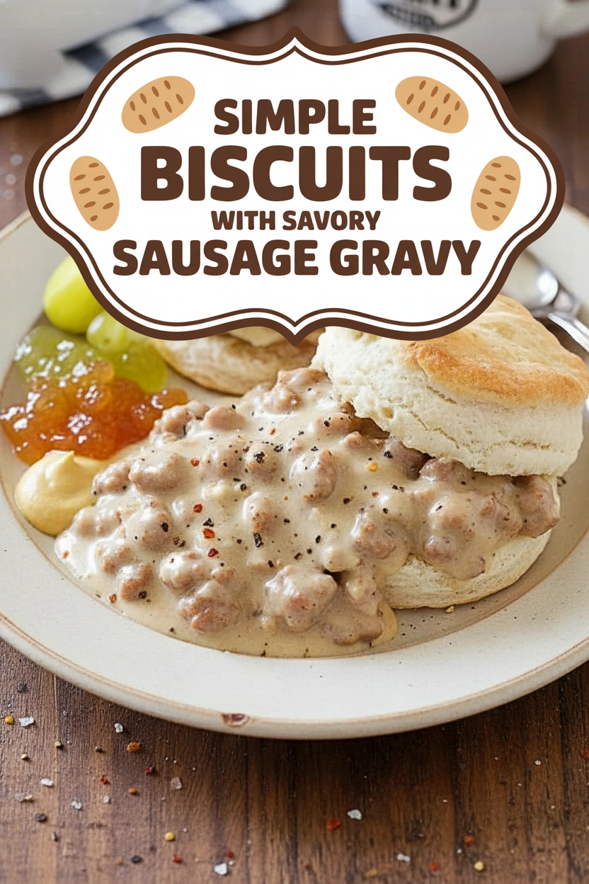 Simple Biscuits with Savory Sausage Gravy