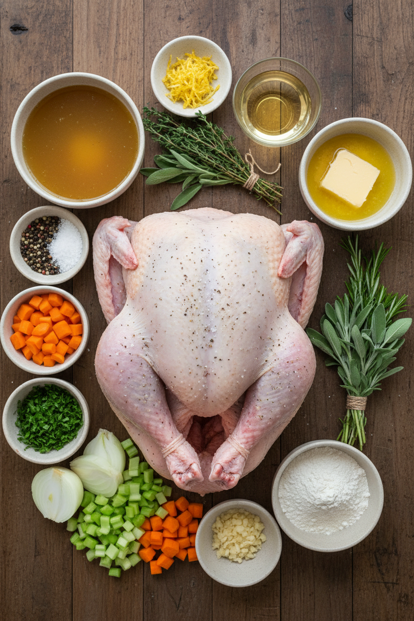 Simple Roast Turkey with Savory Herb Gravy