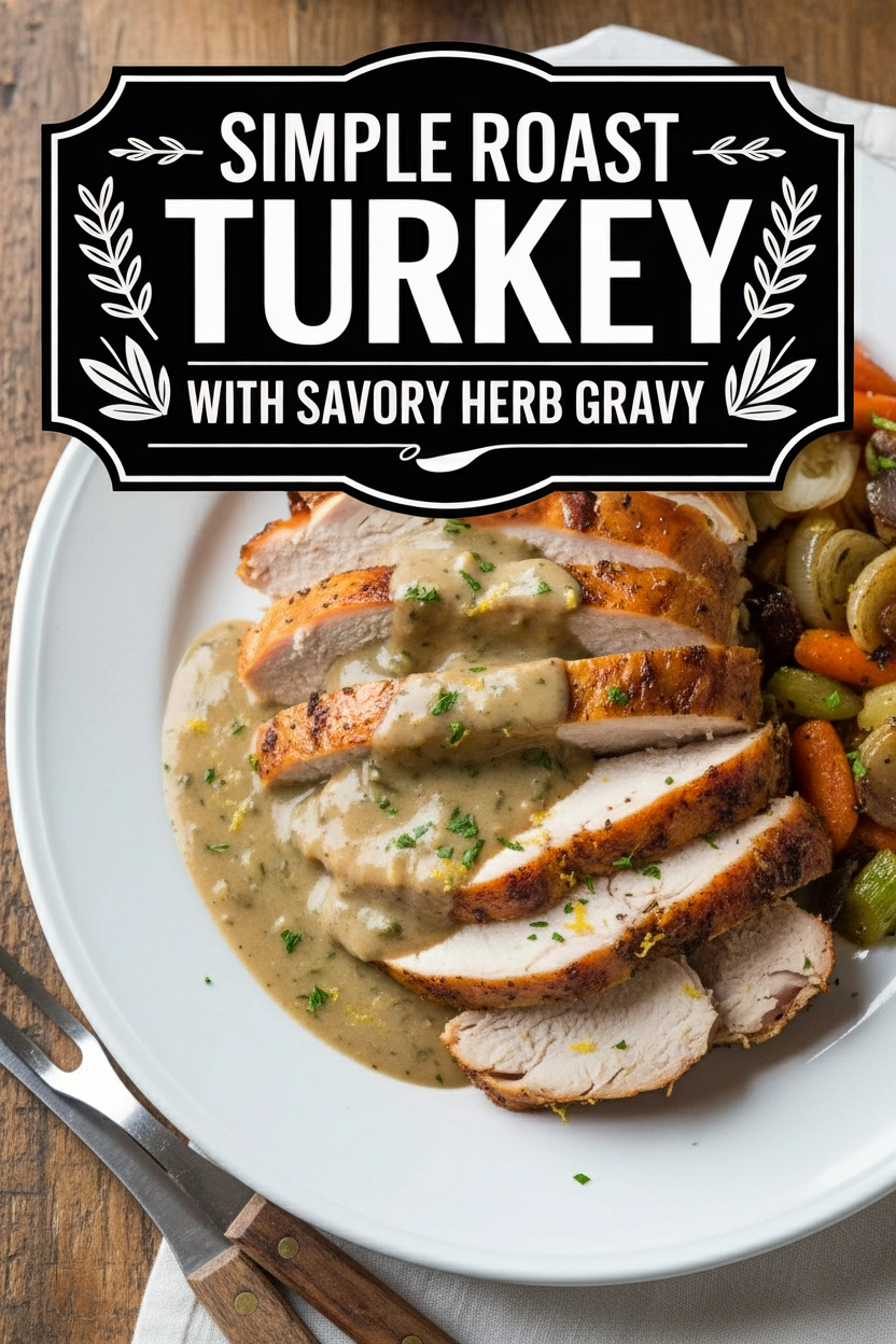 Simple Roast Turkey with Savory Herb Gravy