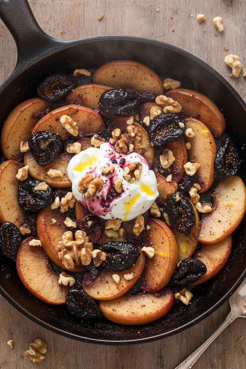 Skillet Roasted Apples with Figs and Walnuts
