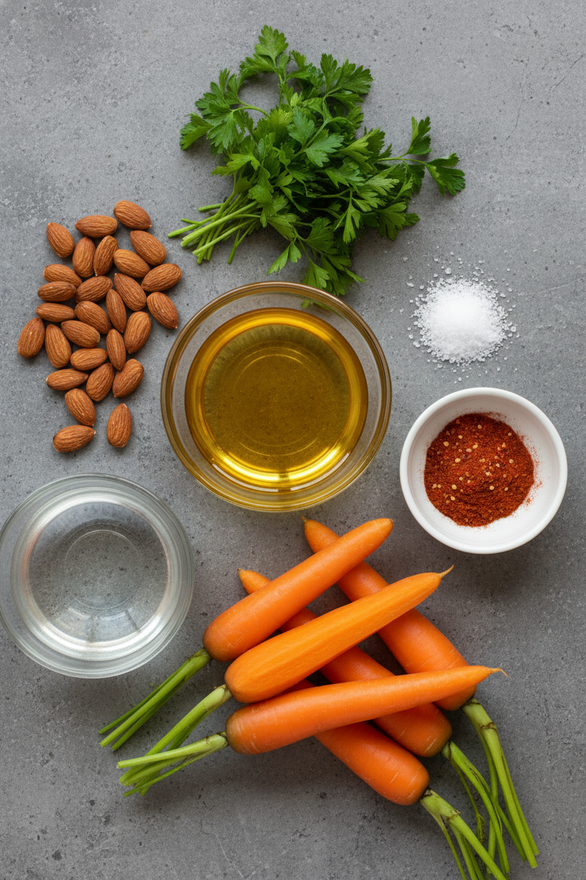 Smoky Almond Roasted Carrots with Parsley