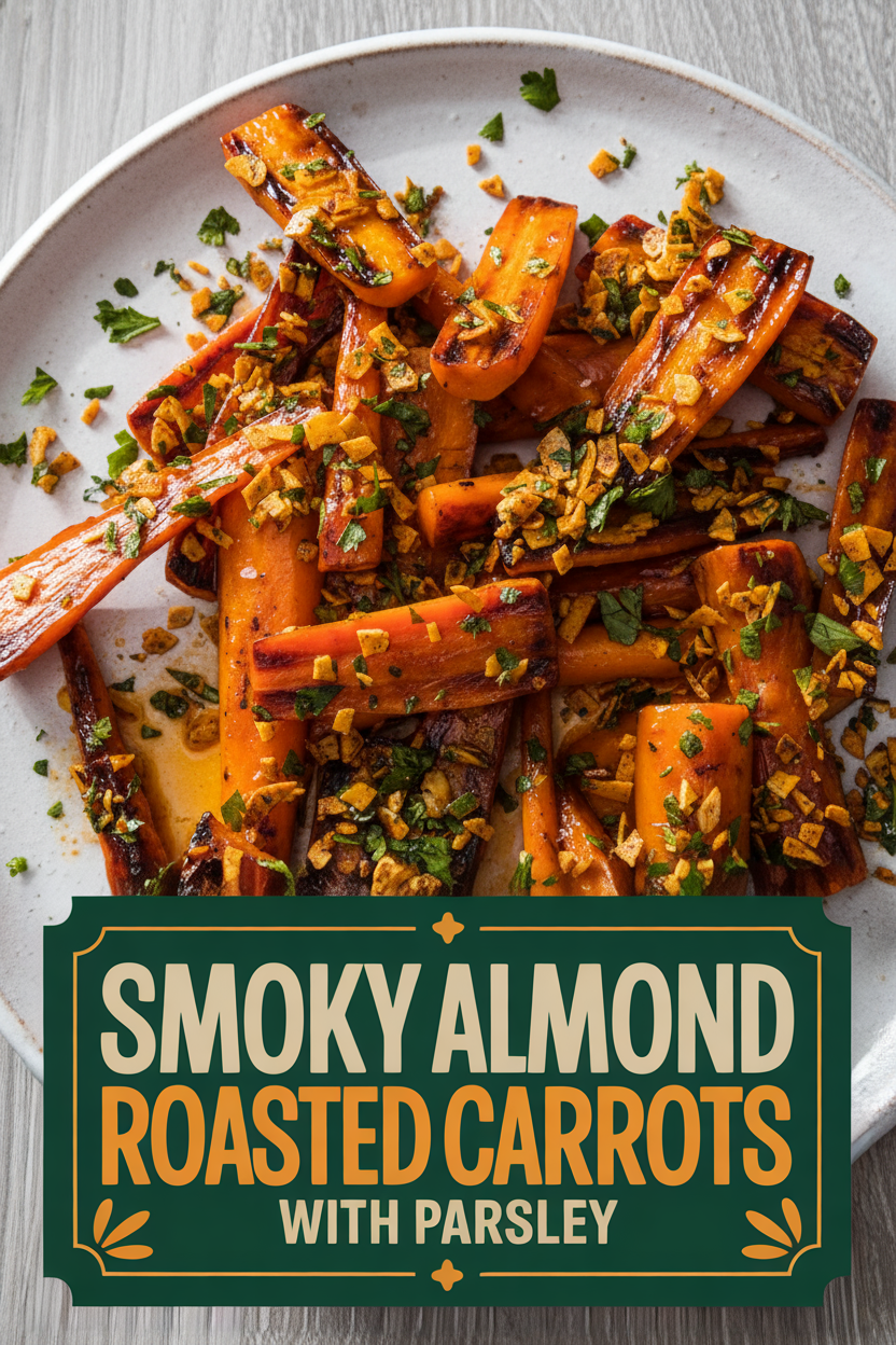 Smoky Almond Roasted Carrots with Parsley