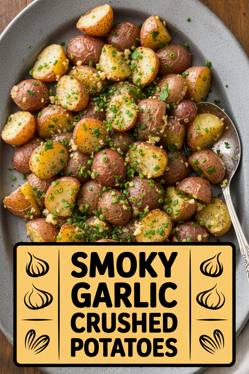 Smoky Garlic Crushed Potatoes