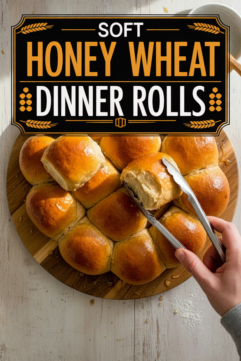 Soft Honey Wheat Dinner Rolls