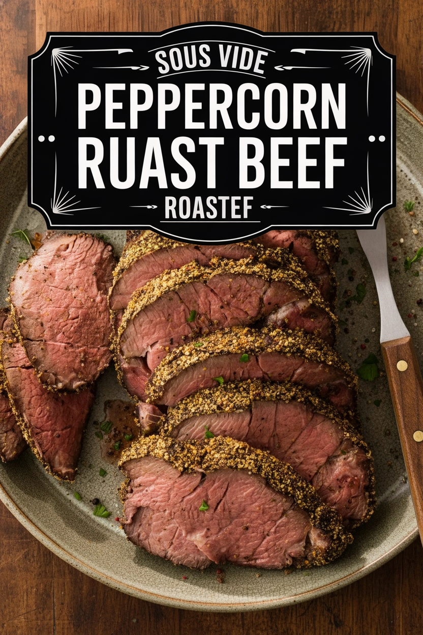 Sous Vide Peppercorn Crusted Roast Beef
