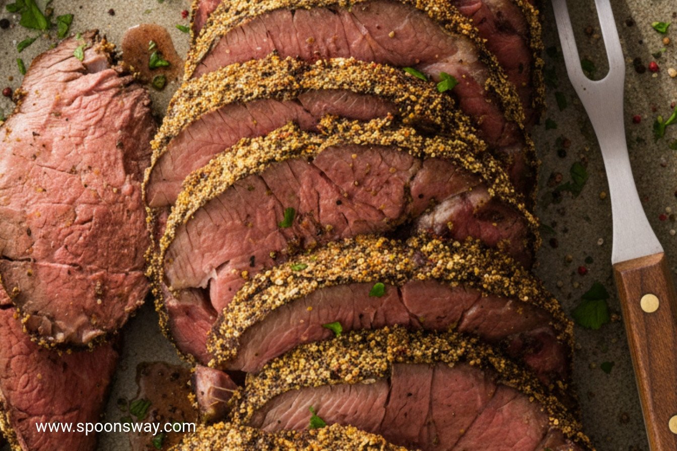 Sous Vide Peppercorn Crusted Roast Beef