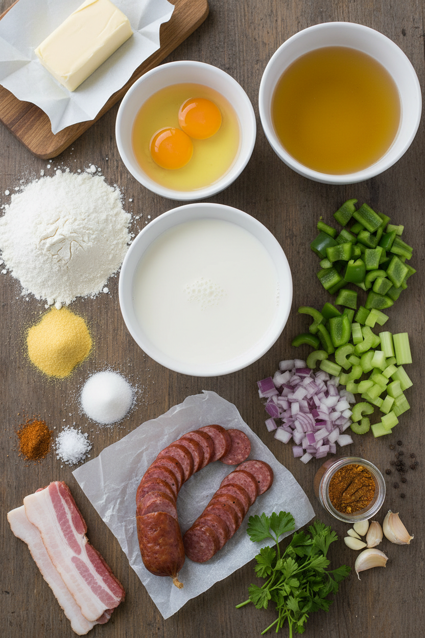 Southern Cornbread Dressing with Sausage and Herbs