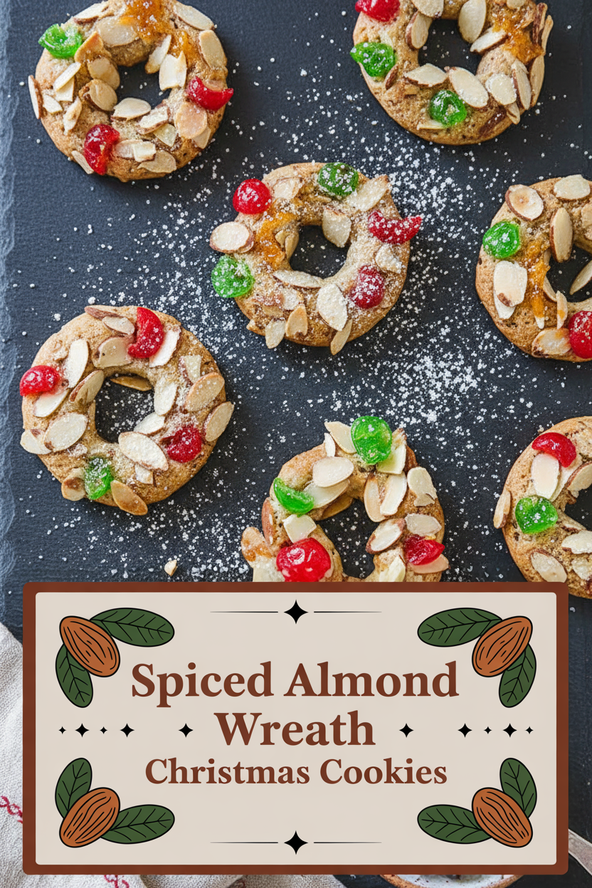 Spiced Almond Wreath Christmas Cookies