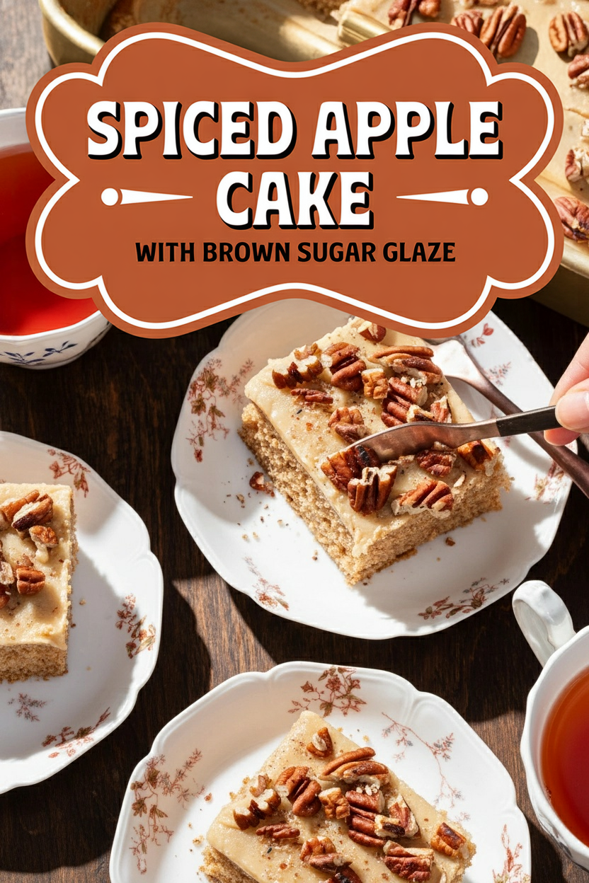 Spiced Apple Cake with Brown Sugar Glaze