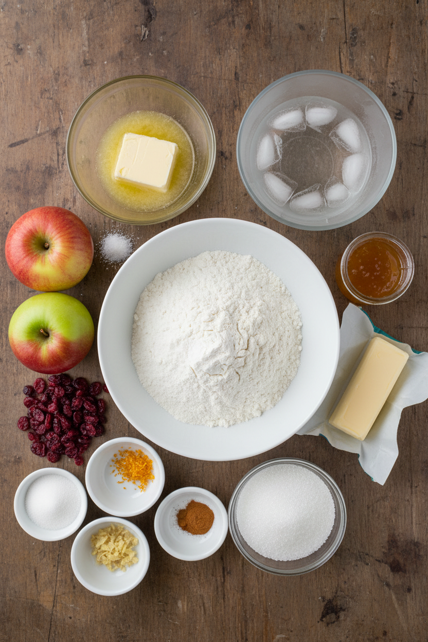 Spiced Apple Tart with Cranberry Ginger Glaze