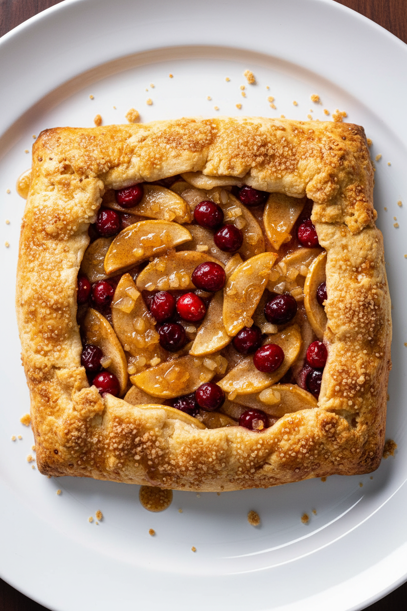 Spiced Apple Tart with Cranberry Ginger Glaze