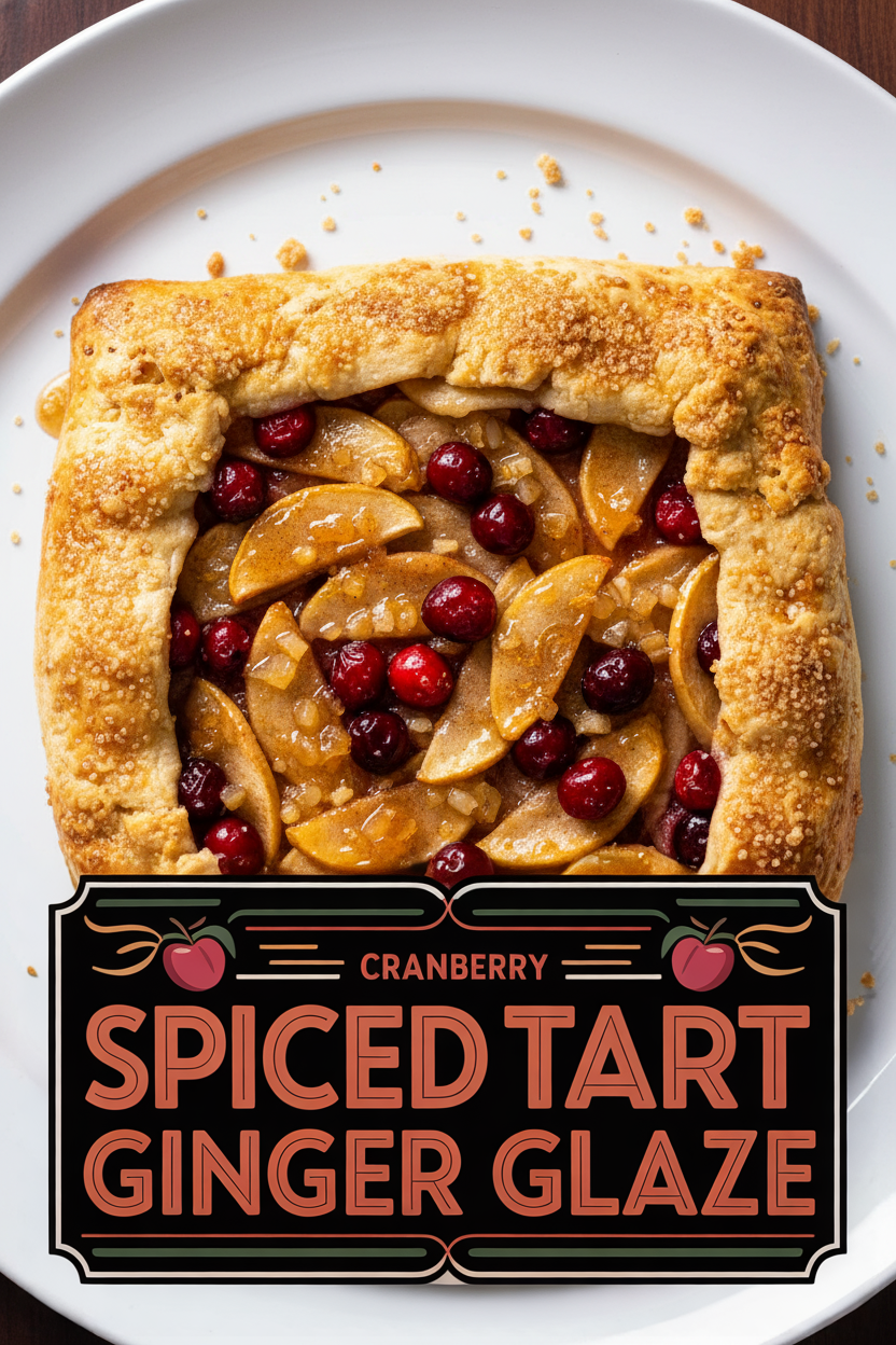 Spiced Apple Tart with Cranberry Ginger Glaze