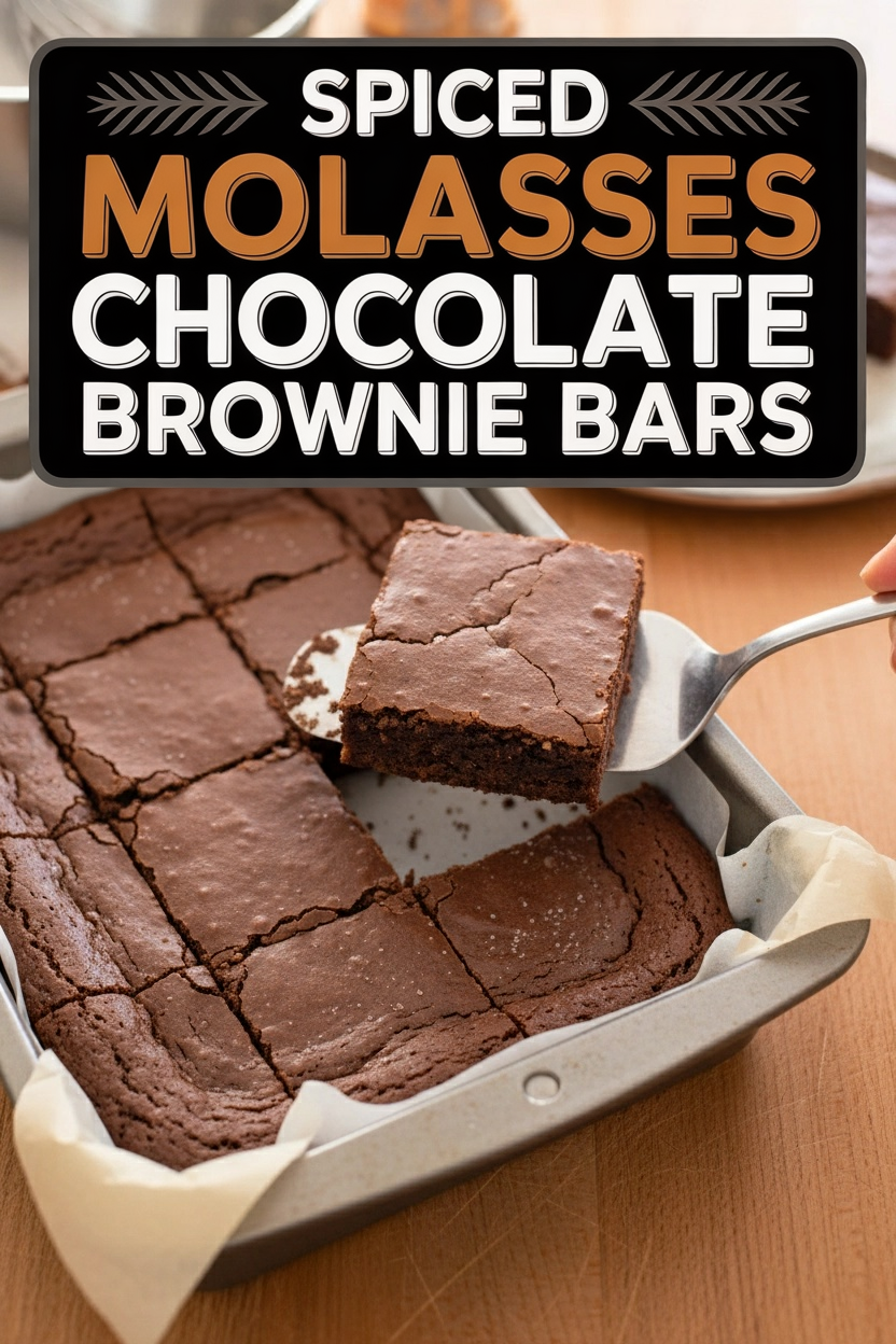 Spiced Molasses Chocolate Brownie Bars