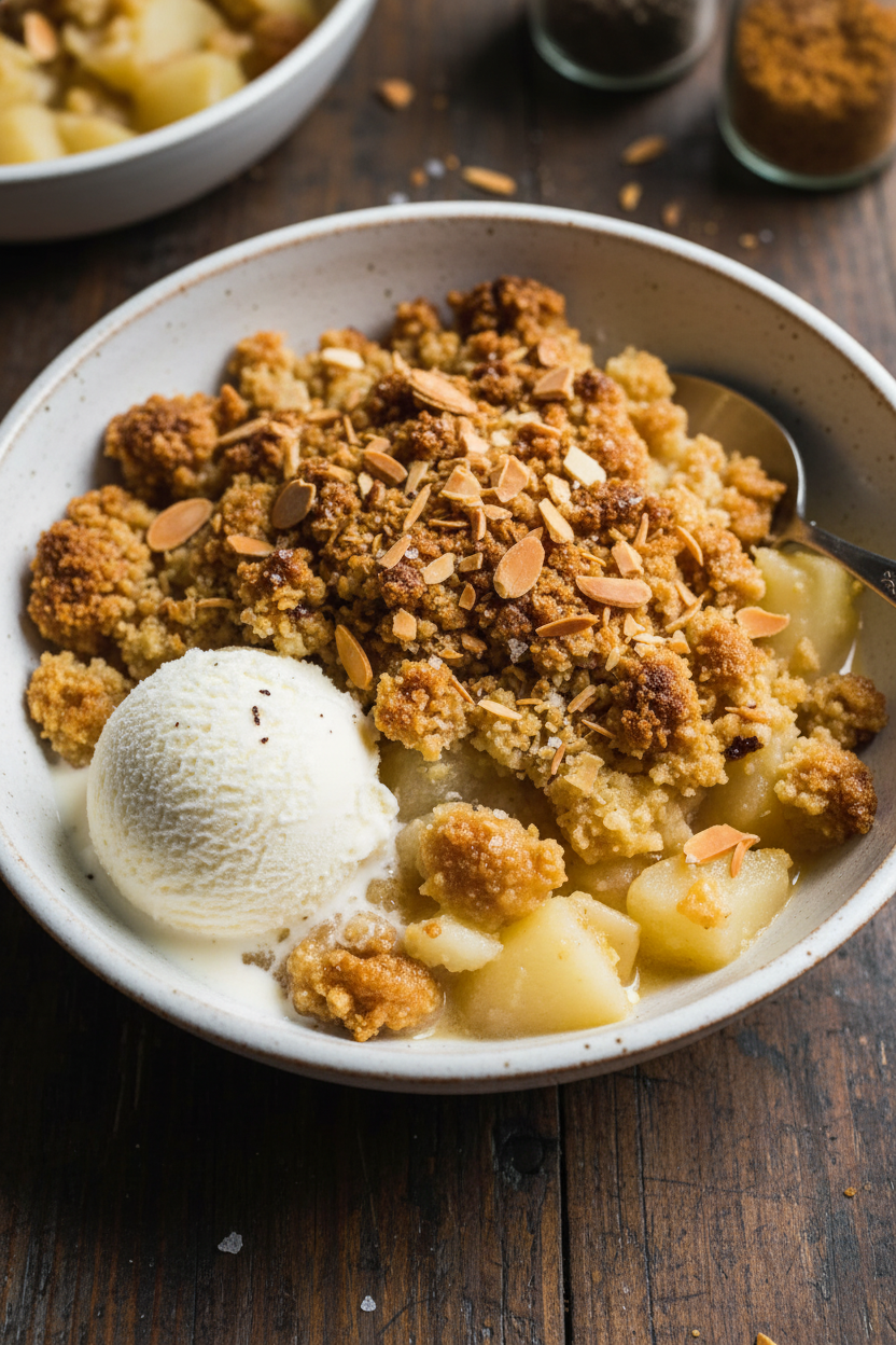 Spiced Pear and Ginger Crumble