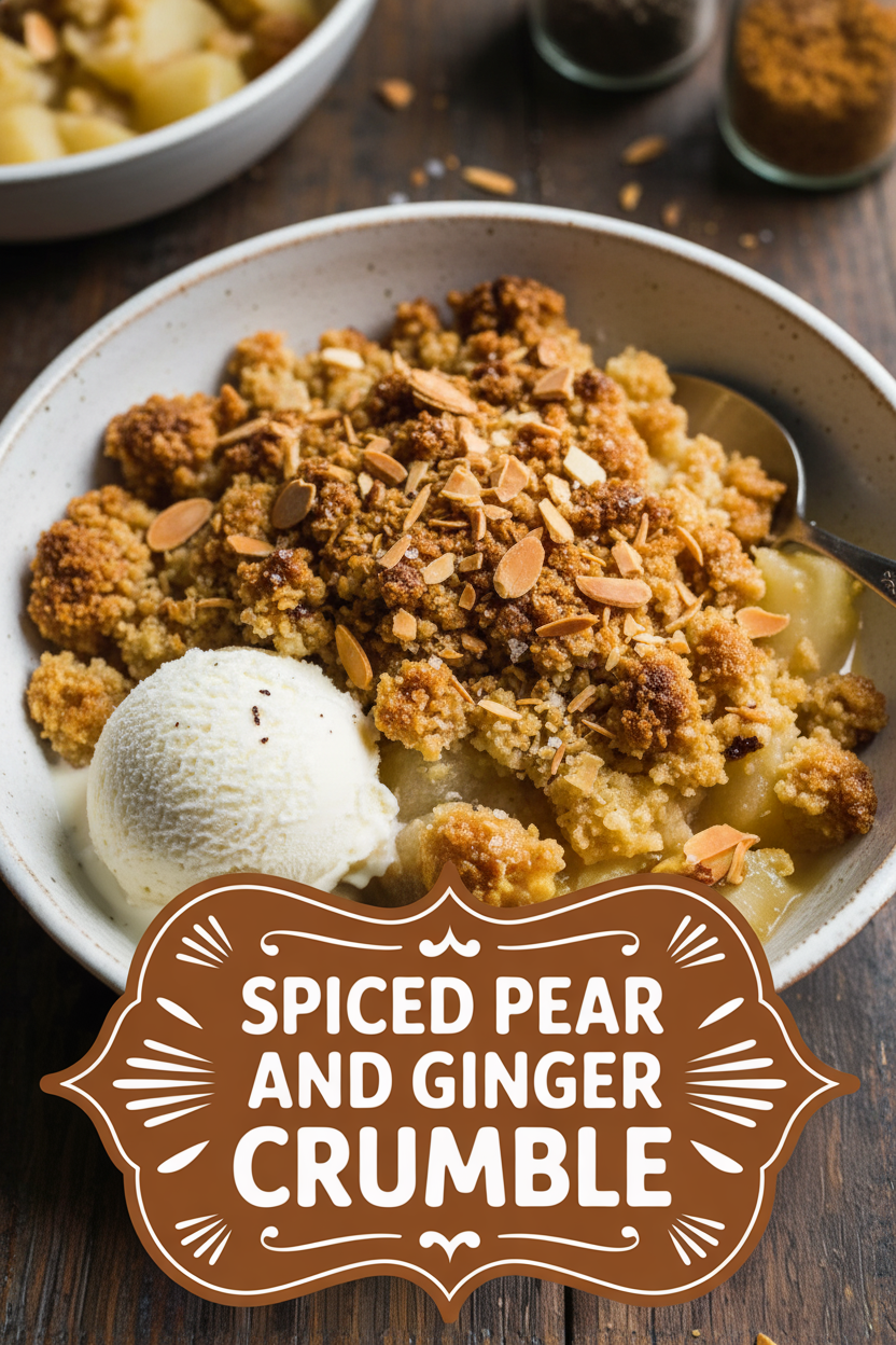 Spiced Pear and Ginger Crumble