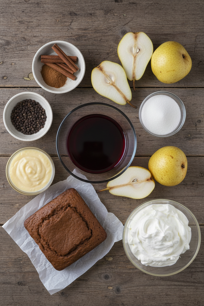 Spiced Pear and Gingerbread Layered Dessert