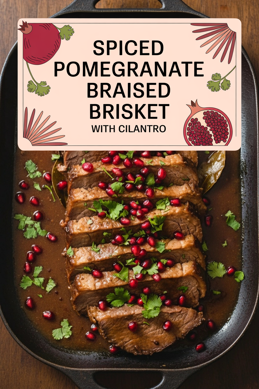 Spiced Pomegranate Braised Brisket with Cilantro