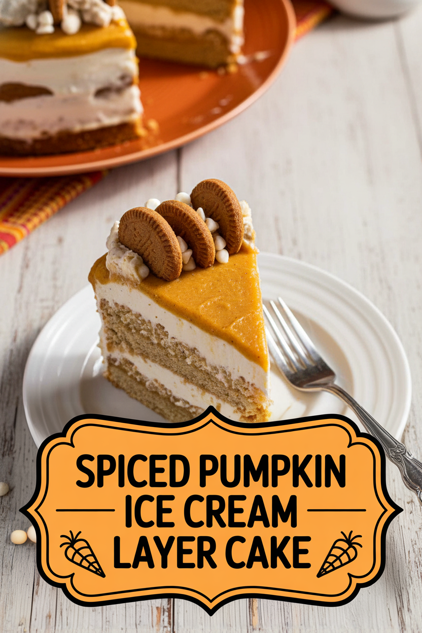 Spiced Pumpkin Ice Cream Layer Cake