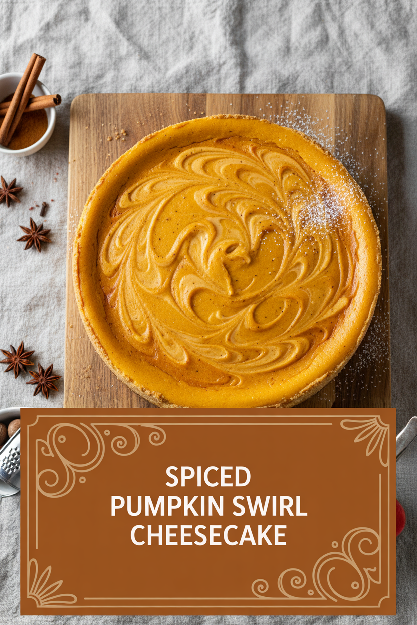 Spiced Pumpkin Swirl Cheesecake