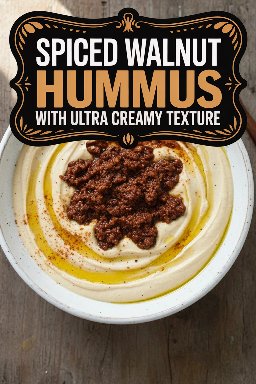 Spiced Walnut Hummus with Ultra Creamy Texture