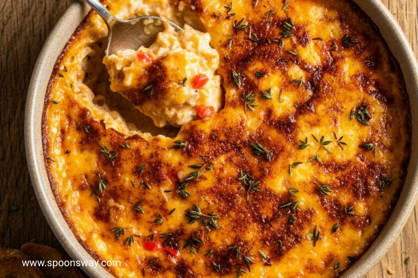 Spicy Crab and Cheddar Bake