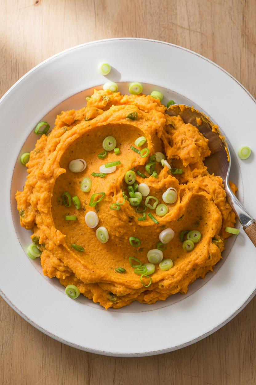 Spicy Sweet Potato Mash with Jalapeño and Scallions
