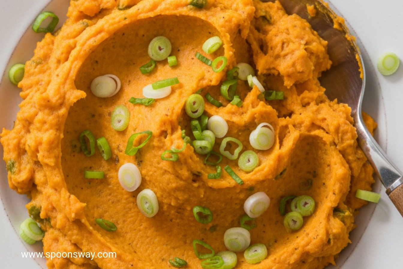 Spicy Sweet Potato Mash with Jalapeño and Scallions