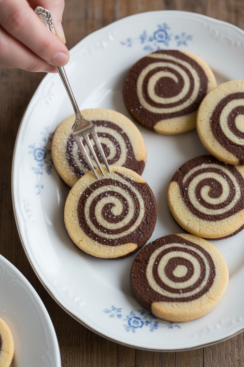 Spiral Cookie Contrast Chocolate Vanilla Swirls