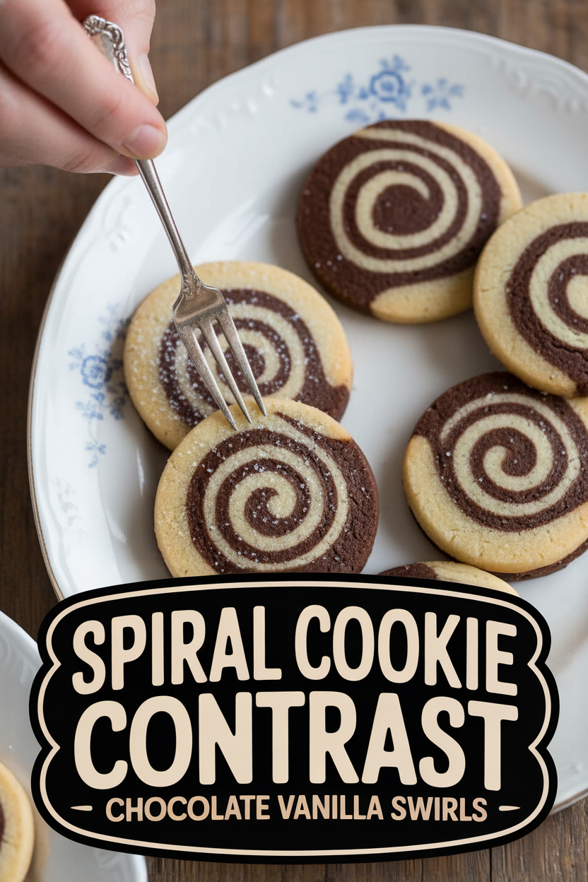 Spiral Cookie Contrast Chocolate Vanilla Swirls