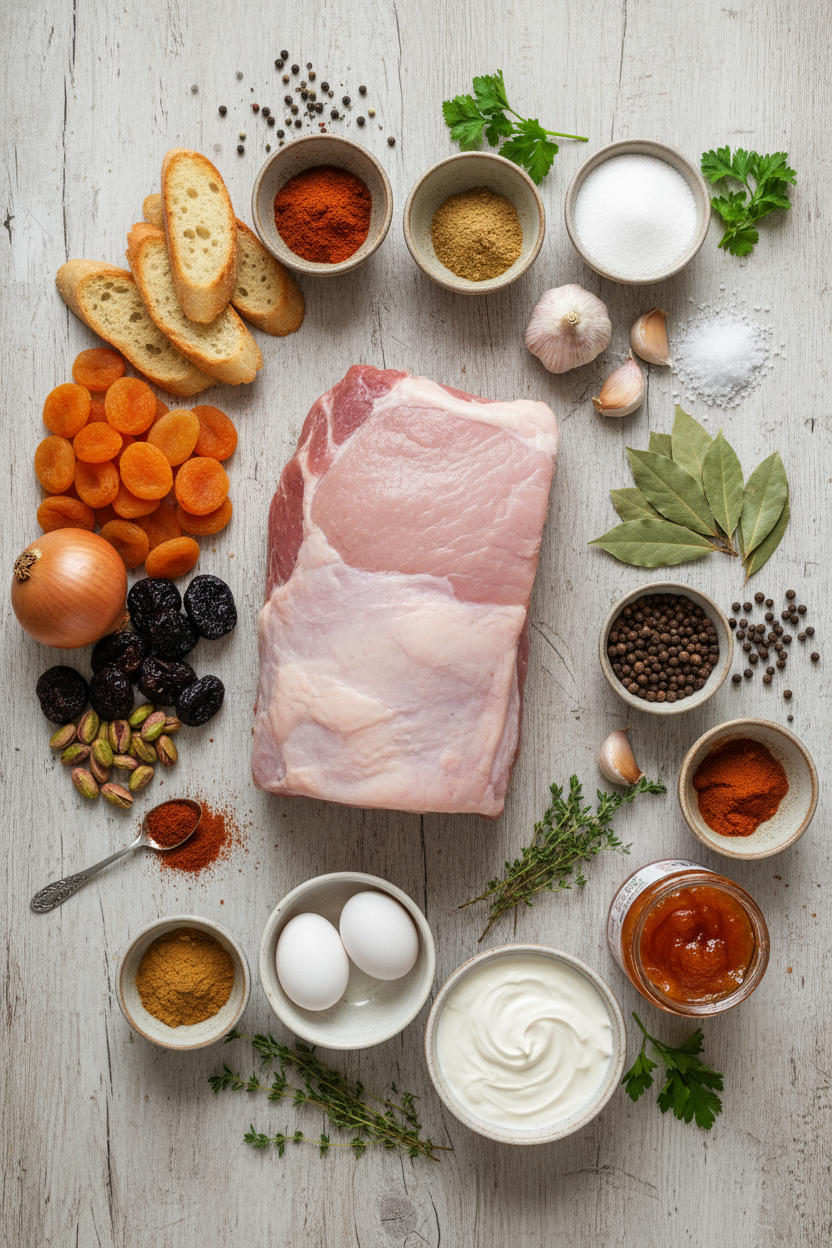 Stuffed Pork Loin with Apricot Fig Pistachio Filling