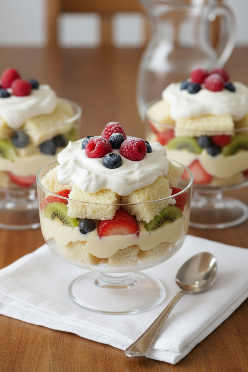 Summer Berry and Cream Layered Dessert