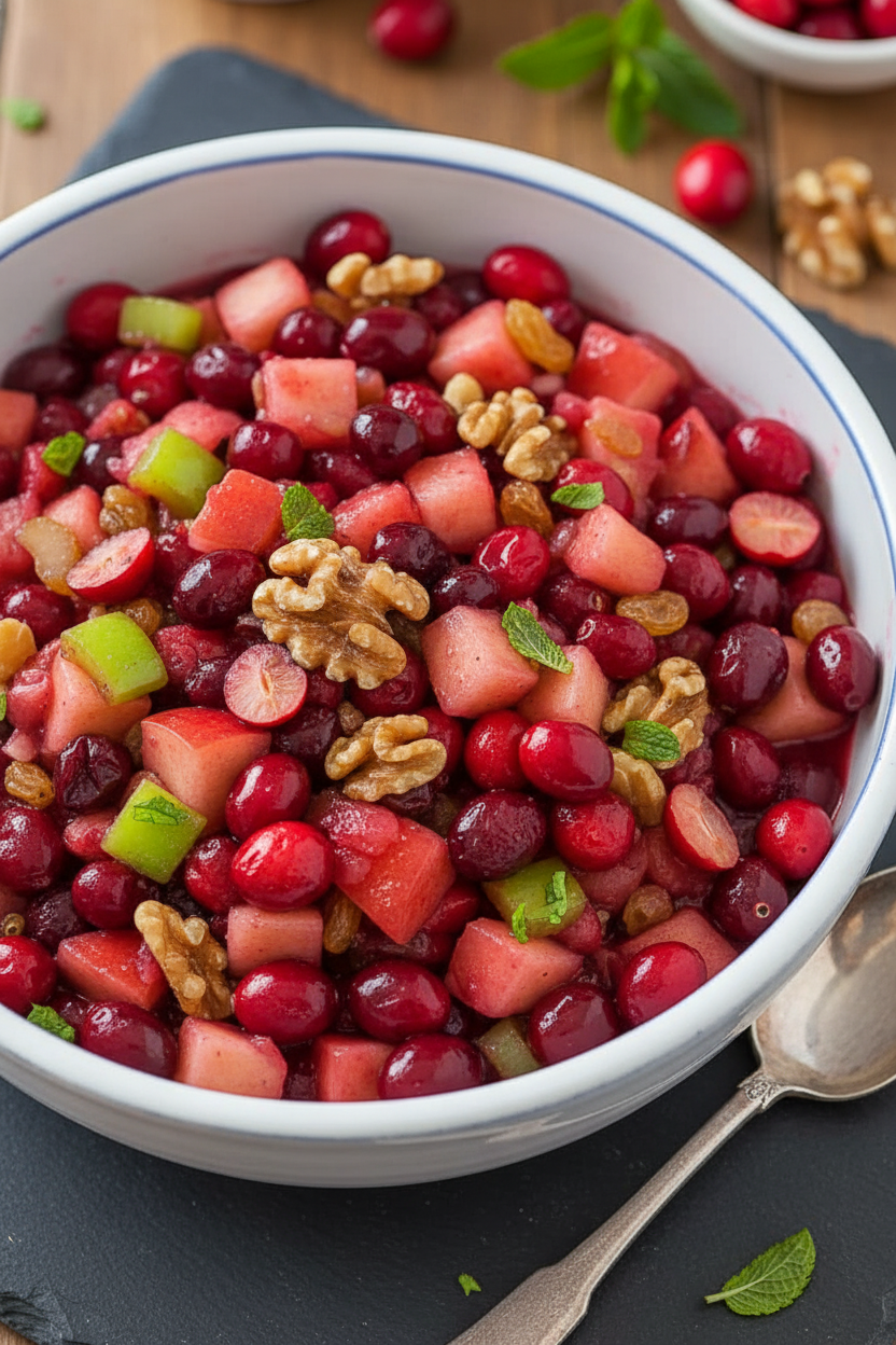 Tangy Cranberry Apple Walnut Relish