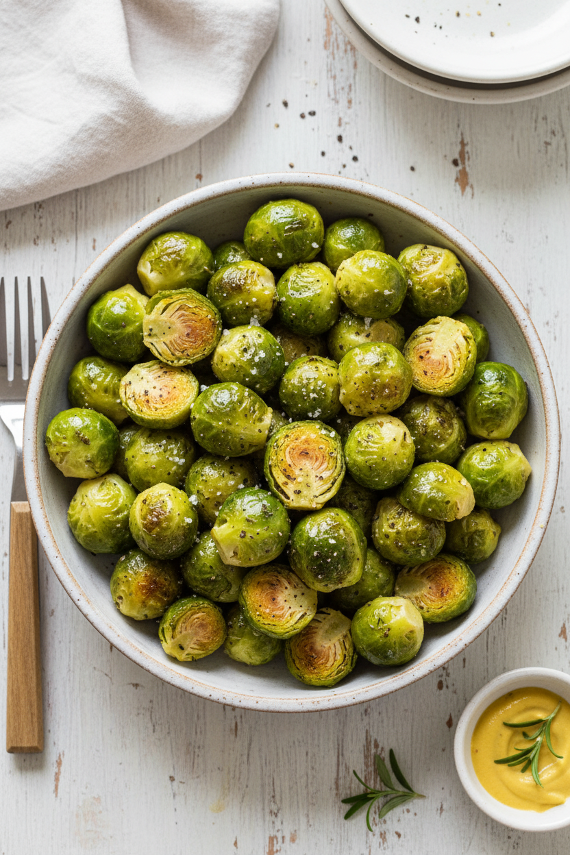 Tarragon Mustard Butter Braised Sprouts