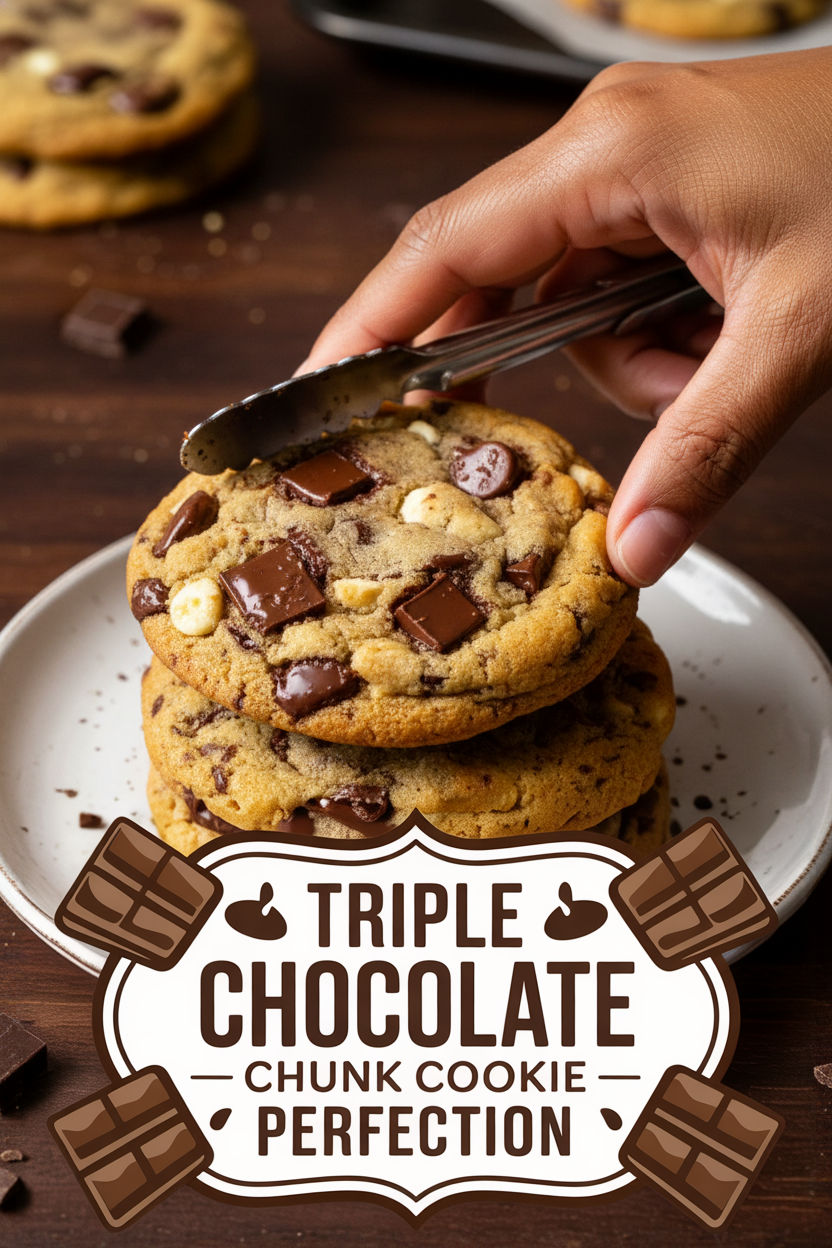 Triple Chocolate Chunk Cookie Perfection