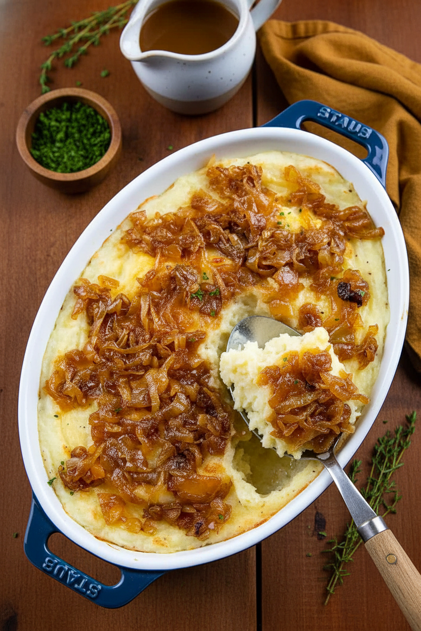 Twice Baked French Onion Mashed Potatoes Recipe