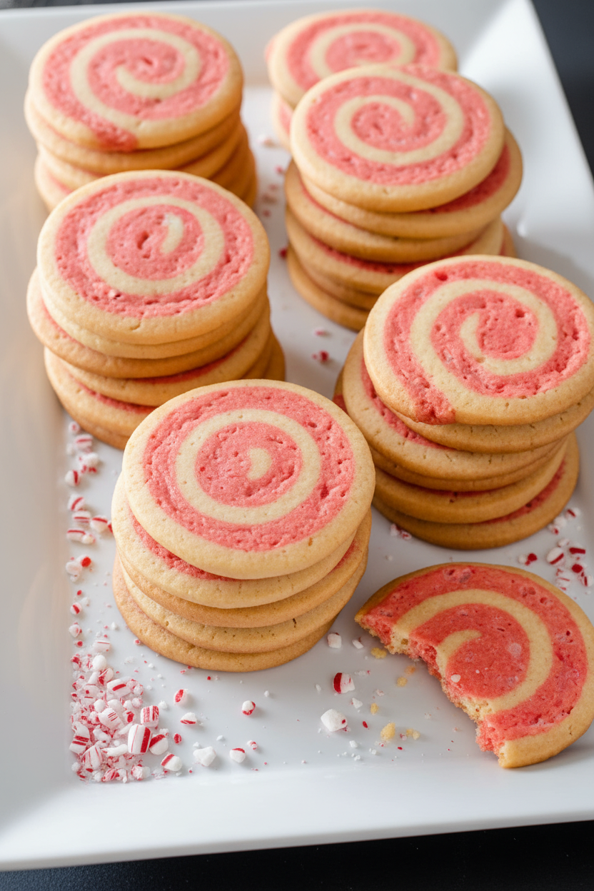 Twisting Peppermint Pinwheel Cookies