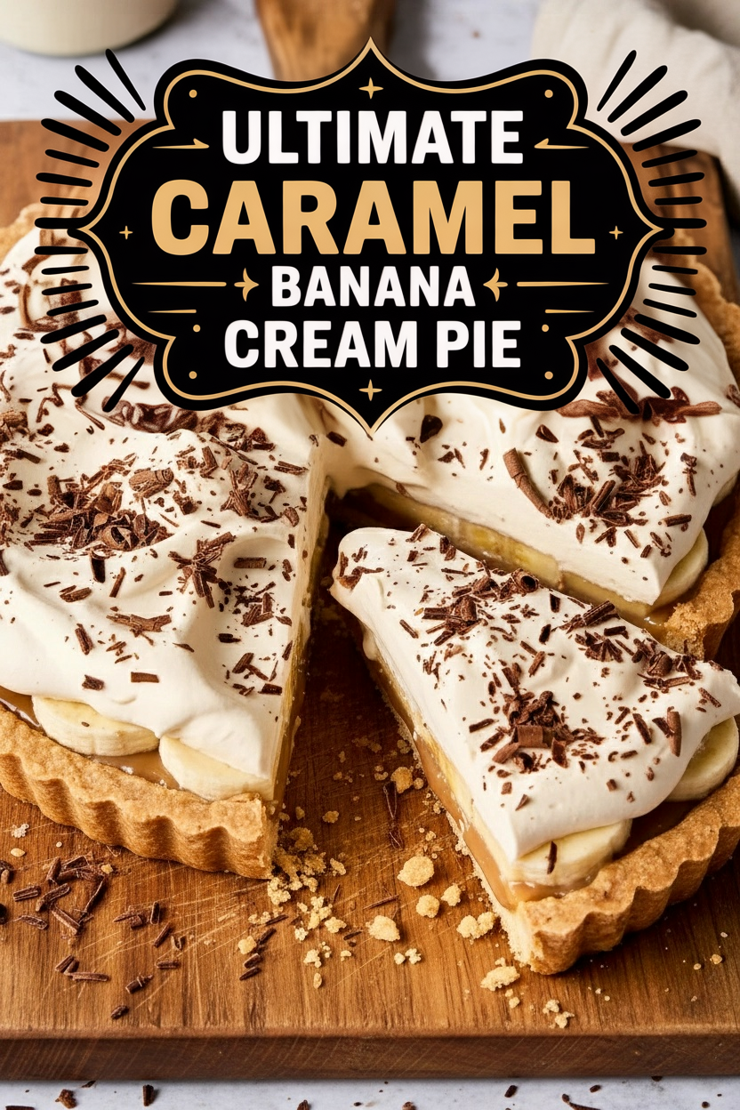 Ultimate Caramel Banana Cream Pie