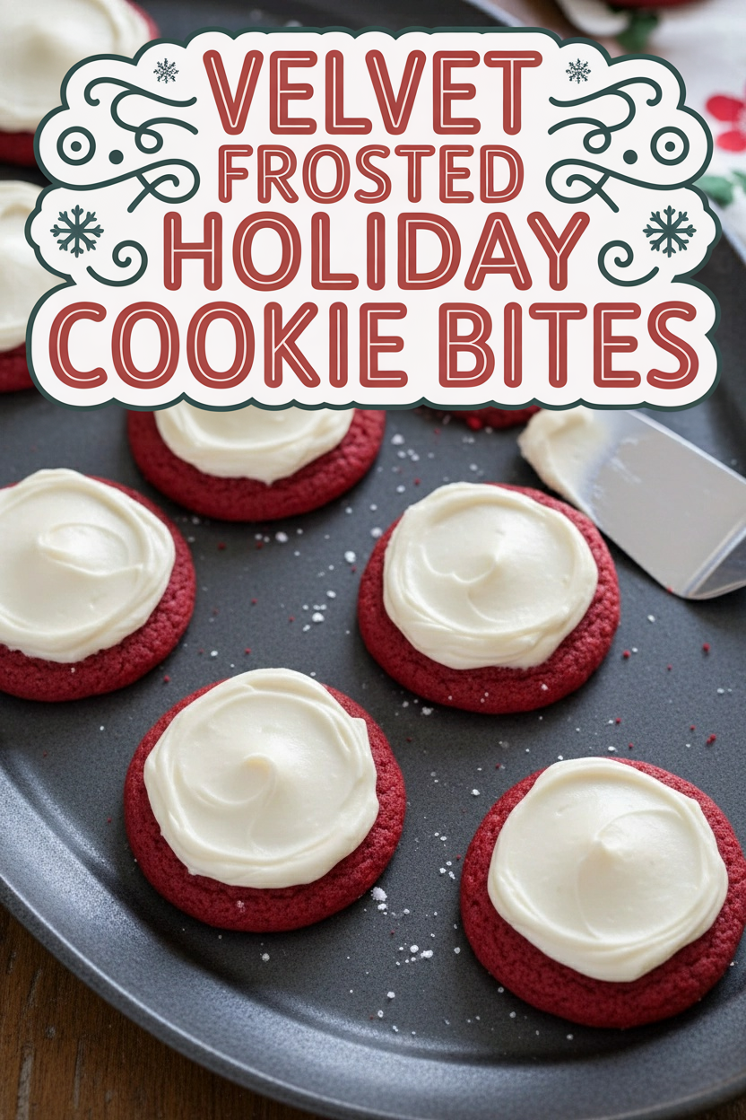 Velvet Frosted Holiday Cookie Bites