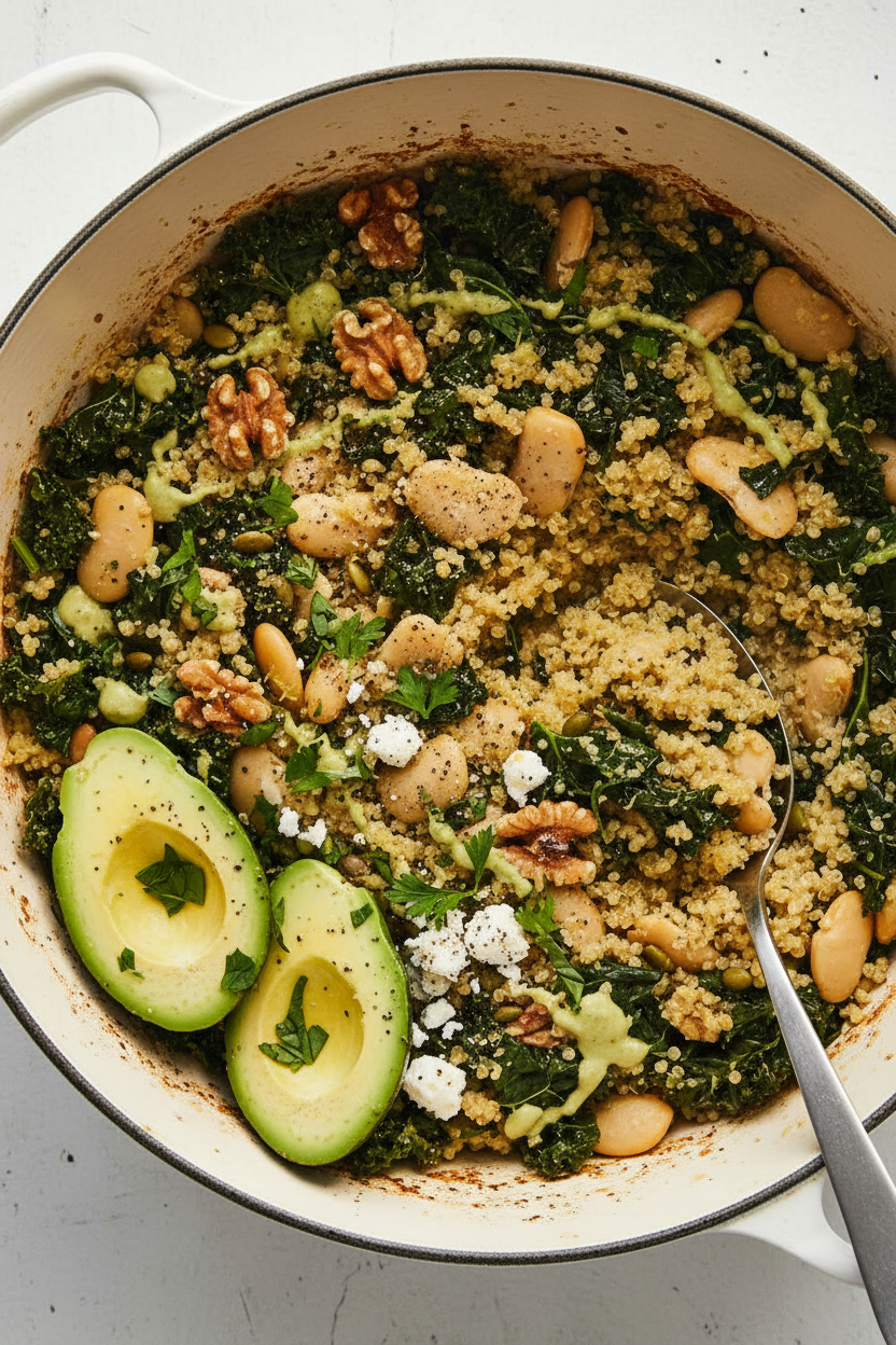 Hearty Beans Greens and Grains Pot