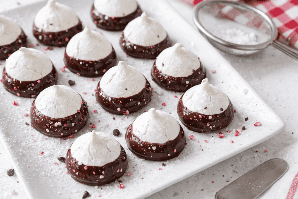 Delicious chocolate coconut truffles topped with white chocolate and pink sprinkles, perfect for des.