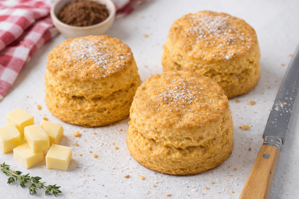 Delicious homemade buttermilk biscuit scones, perfect for breakfast or brunch. Fluffy, golden, and l.