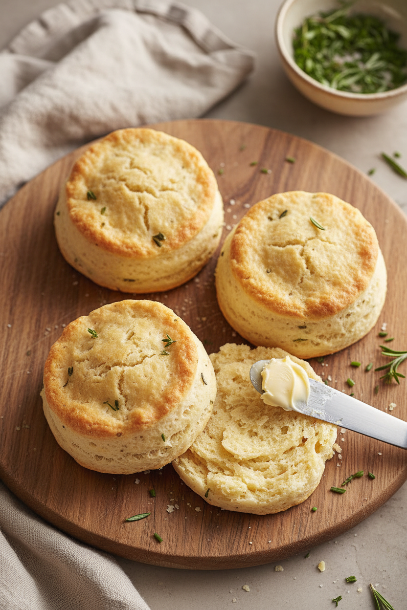 Savory Herb Biscuits with Cream