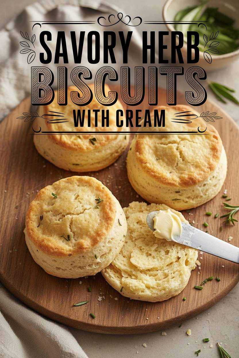 Savory Herb Biscuits with Cream